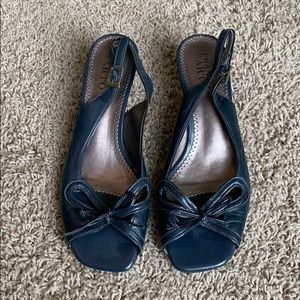 Navy kitten heels